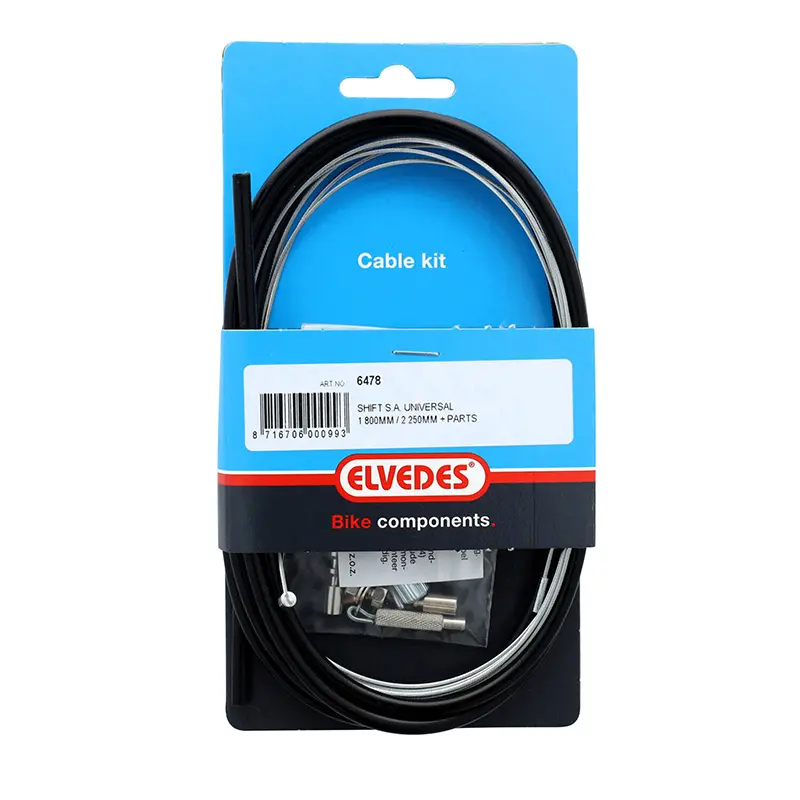Transmission pour moyeu sturmey archer Elvedes gaine 2,25M noir - cable 1,8M galva (kit transmission 1CABLE-1 gaine)
