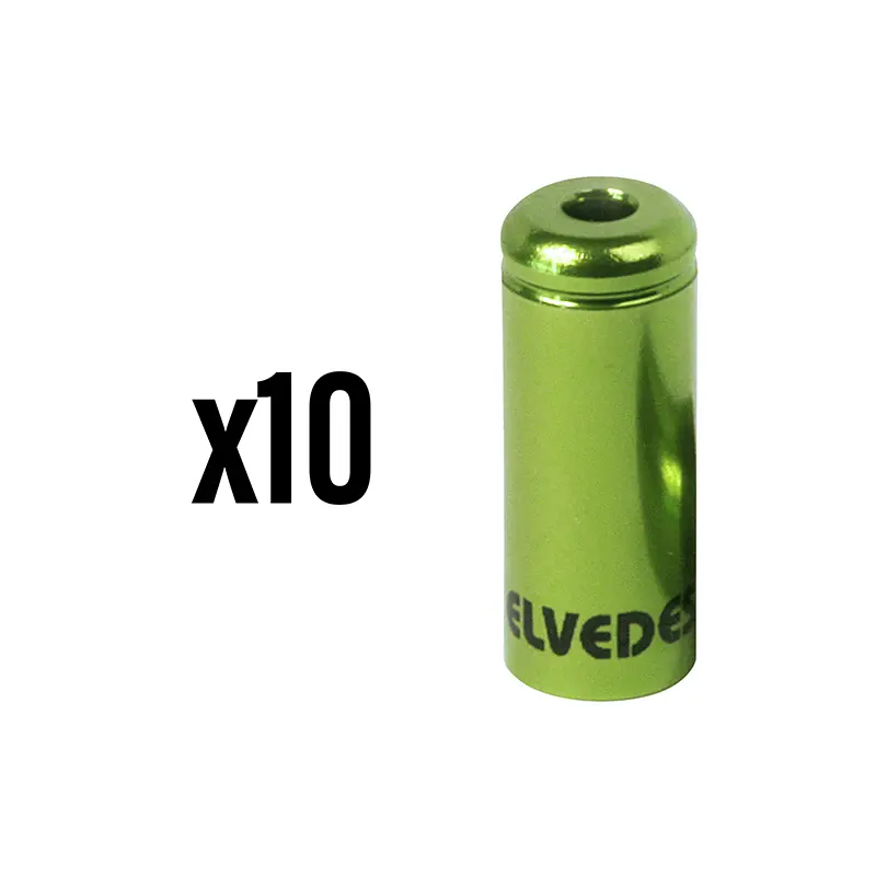 Embout de gaine de frein 5 mm alu vert étanche Elvedes (lot de 10)