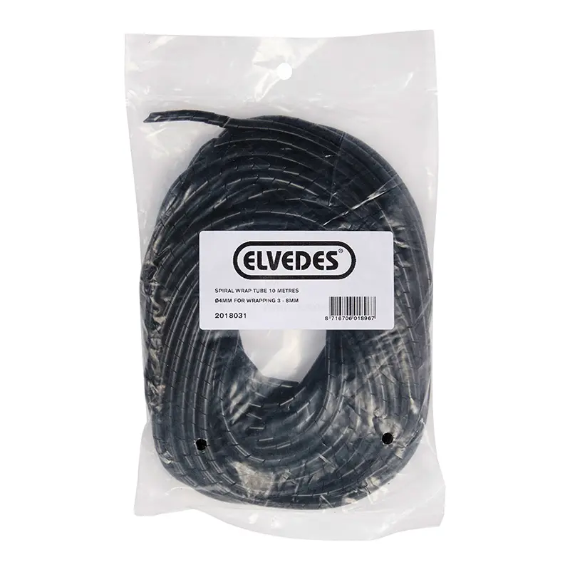 Gaine spirale flexible Elvedes pour fil électrique VAE diamètre 4 mm noir (10 m)