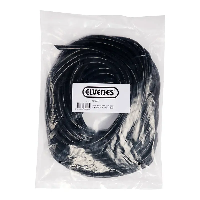 Gaine spirale flexible Elvedes pour fil électrique VAE diamètre 6 mm noir (10 m)
