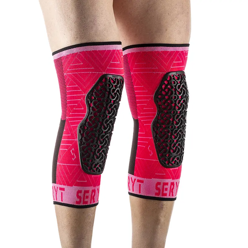 MTB Knieschützer SERYT Flow Cosmic antibakteriell rutschfest nahtlos rosa L-XL