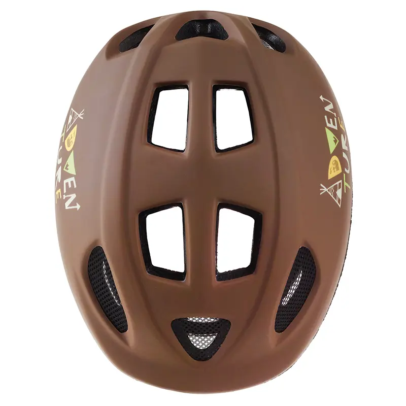 Polisport ایڈونچر براؤن بچوں کا بائیک ہیلمٹ 48-52 سینٹی میٹر ڈائل کے ساتھ — 8 ویو