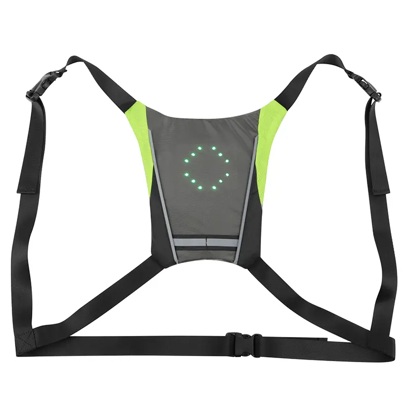 Veste-gilet baudrier sécurité NEWTON avec signalisation intégrée 48 LED, indicateur direction et télécommande sans fil (H20XL20CM) rechargeable USB