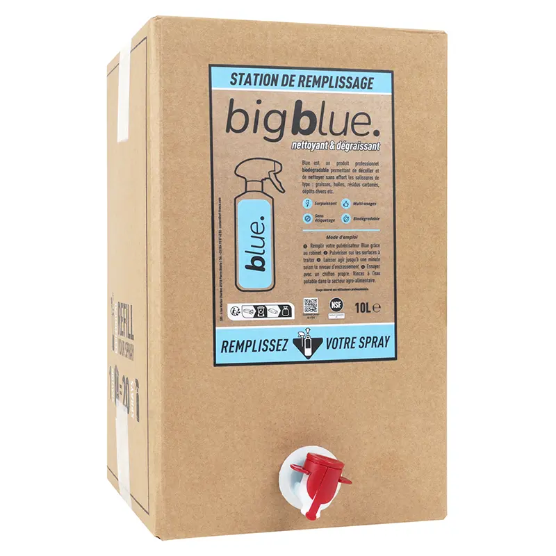 Nettoyant-Dégraissant Bleu Professionnel Multi-Usages Recharge Bib 10L Sélection P2R