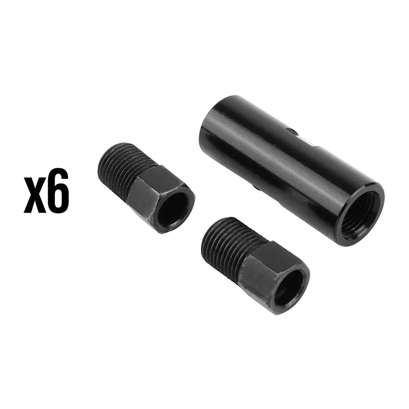 Kit rallonge durite Elvedes pour frein hydraulique noir (6 douilles + 12 vis compression raccord durite 5,5 MM)