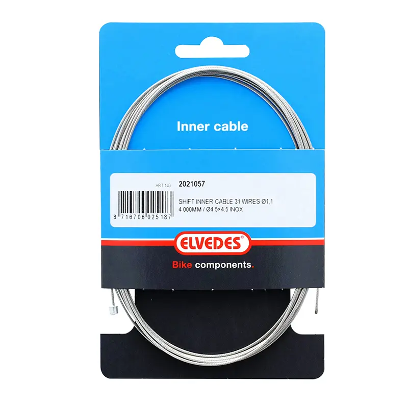 Elvedes stainless steel slick derailleur cable D1.1 mm L4.00m compatible Shimano-SRAM
