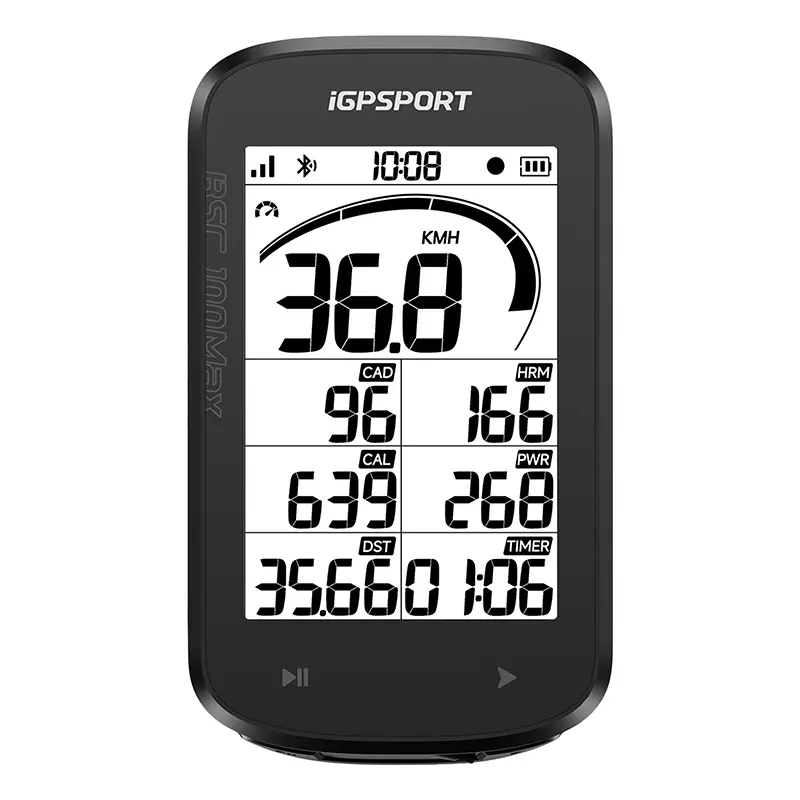 GPS - fietscomputer Igpsport BSC100MAX scherm 3,00" met snelheid, cadanssensor, hartslag, vermogensmeter, intelligente verlichtingsverbinding - compatibel met strava-training peaks-kommot-insta360...