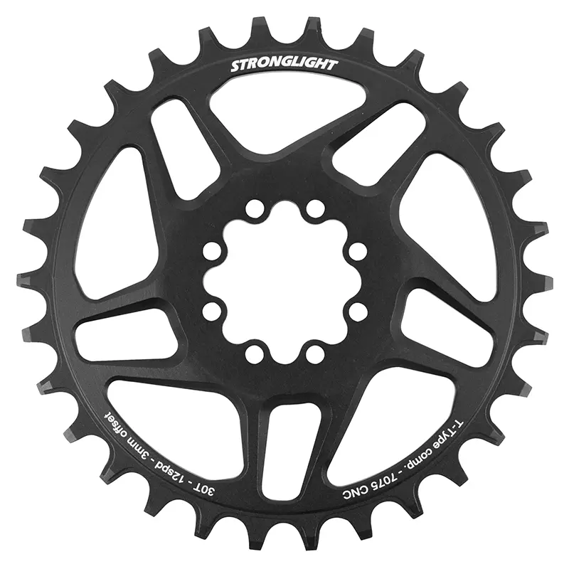 MTB 다이렉트 마운트 8홀 체인링 SRAM SX-NX-GX용 스트롱라이트 모노 알루 블랙 30DTS - 12V. 내로우 와이드 (오프셋 3MM)