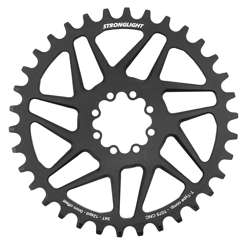 산악자전거용 직접 장착 8홀 체인링 SRAM SX-NX-GX 호환 Stronglight 모노 알루미늄 블랙 34DTS - 12V. Narrow Wide