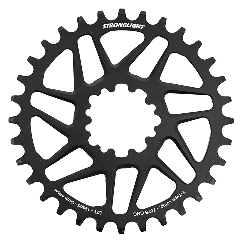 MTBチェーンリング ダイレクトマウント 3穴 SRAM SX-NX-GX-XO1-XX1用 STRONGLIGHTモノアルミ ブラック 32DTS - 12V. ナローワイド