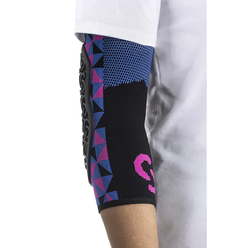 MTB-Ellbogenschützer Seryt Flow Arlecchino antibakteriell rutschfest nahtlos rosa-blau L-XL — Ansicht 2