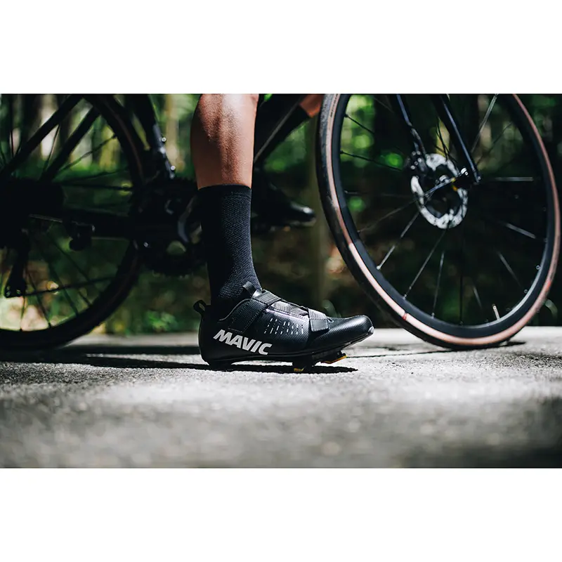 Landevejscykelsko Mavic Aksium Strap sort 41 velcrolukning 3-punkts fastgørelse kompatibel Look-Shimano — 5. billede