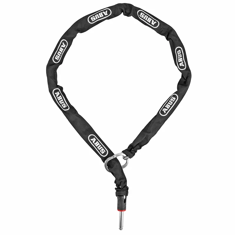 Gembok sepeda rantai dengan loop Abus ACH Classic tapal kuda hitam kabel 1,30 m diameter 5,5 mm