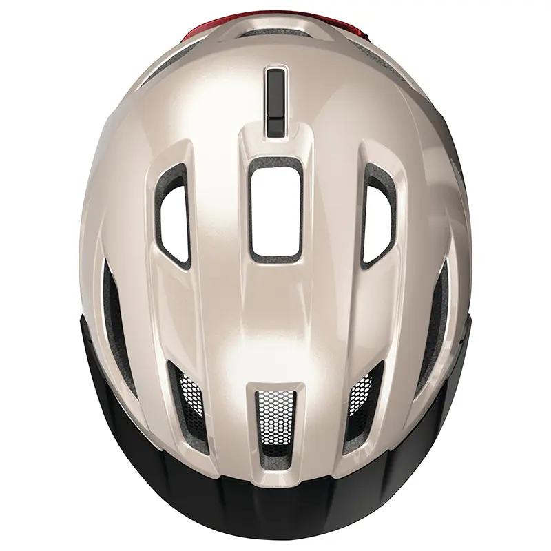 Fahrradhelm für Erwachsene Abus Urban-I 4.0 champagne beige Größe L (57-61 cm) Ratschenverstellung Rücklicht USB — Ansicht 6