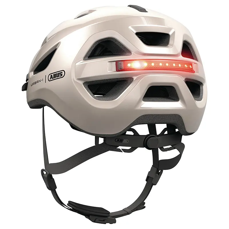 ABUS Urban-I 4.0 샴페인 베이지 성인용 자전거 헬멧 M 사이즈 (54-58 cm) 다이얼 조절 후방 USB 라이트 — 4번째 뷰