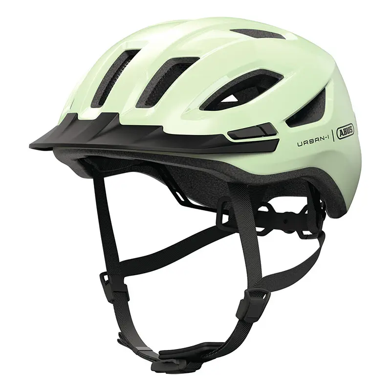 Fahrradhelm Erwachsene Abus Urban-I 4.0 pistaziengrün Größe L (57-61 cm) Ratschenverstellung Heckbeleuchtung USB — Ansicht 2