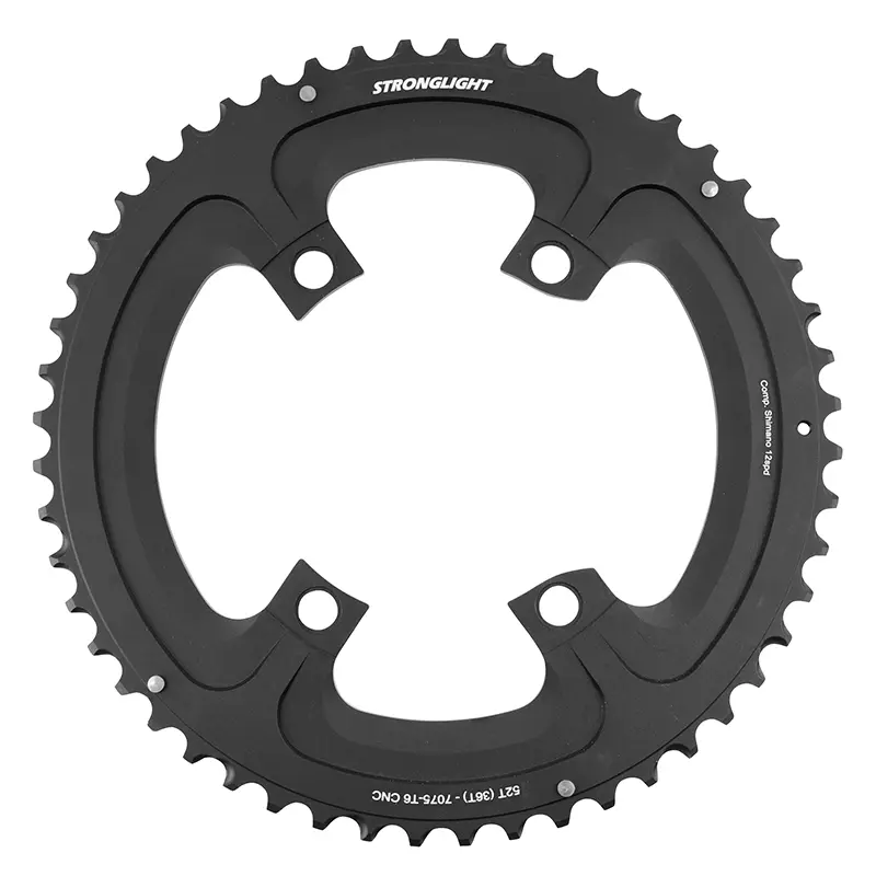 Plateau route 4BRA d.110 pour shimano ultegra R8100 Stronglight 52DTS exterieur noir alu 12V. pour interieur 36DTS livre avec kit intravis