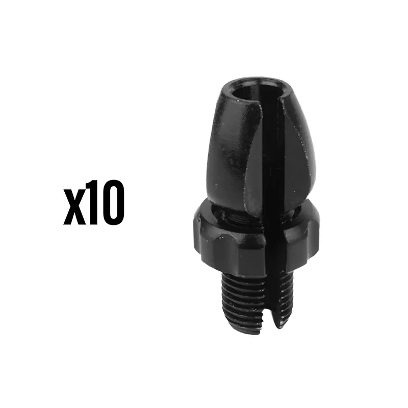 Hollow cable tensioner bolt bicycle M10 slotted black aluminium Elvedes (box of 10 pieces)