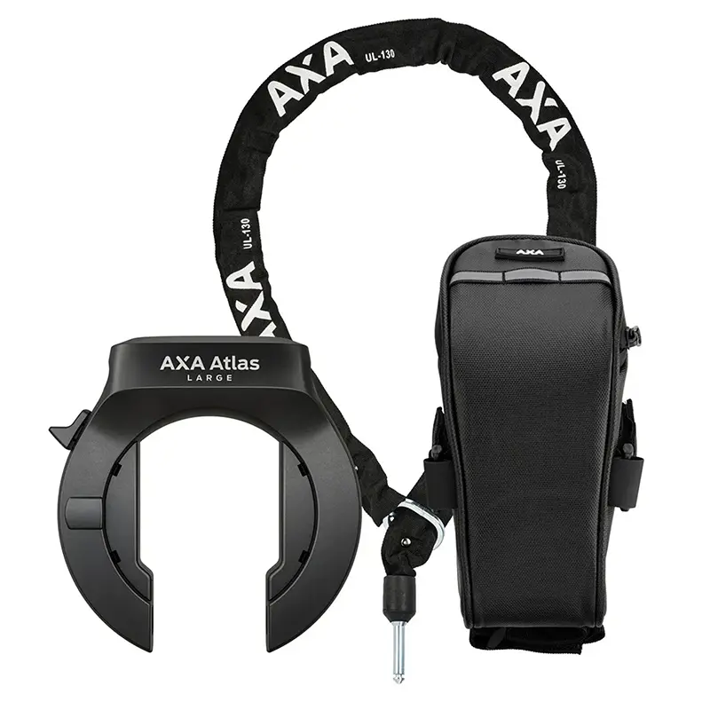 Fahrradschloss Hufeisen AXA Atlas Large schwarz mit Plug-Kette Ø 5,5 mm 1,30 m - Sicherheitsstufe 14
