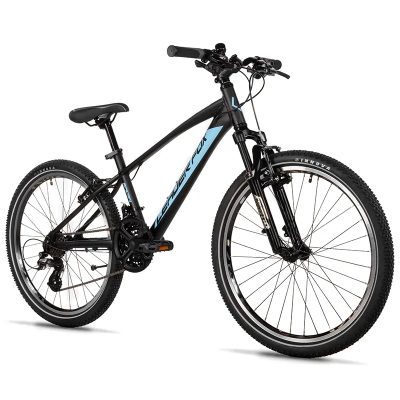 Vélo VTT 24 Leader Fox Spider 2026 enfant noir mat 7V (135-145 cm)