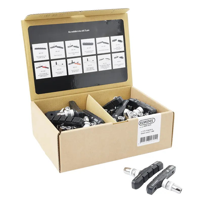 Porte-patin frein VTT V-brake à vis déporté Elvedes 72 mm noir (boîte de 25 paires)