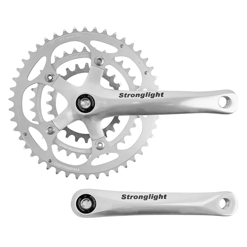 Kurbelgarnitur Straße Stronglight 9-10V Impact silber 165 mm 46-34-24
