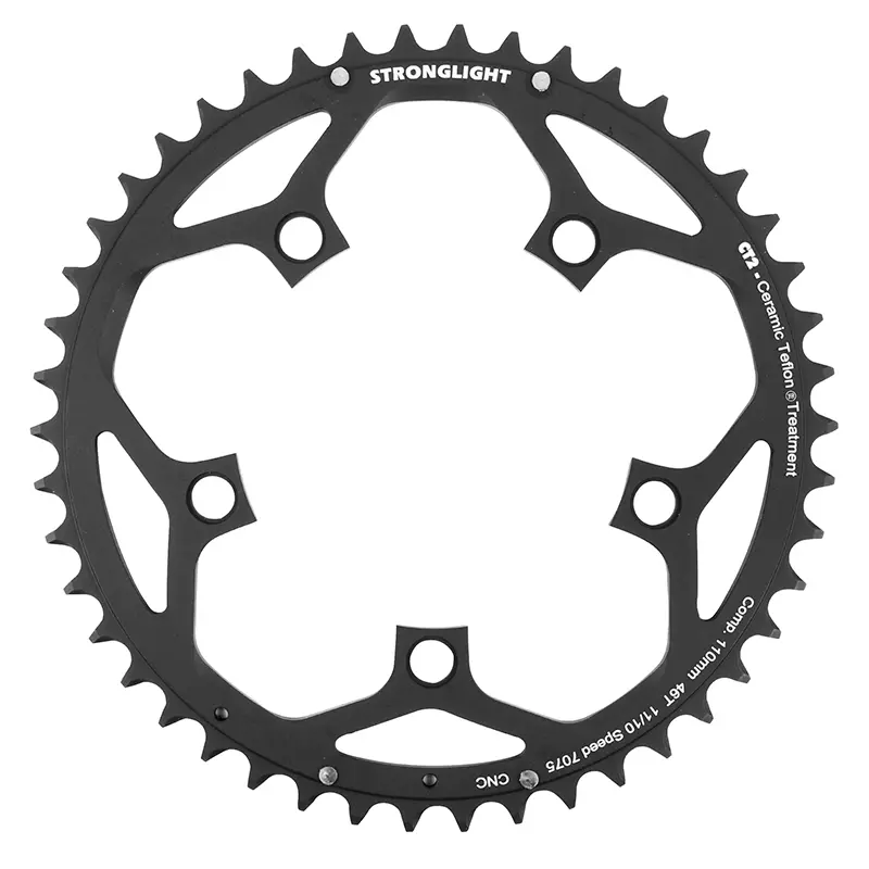 Plateau route 5BRA d.110 Stronglight CT2 46DTS exterieur noir type shimano 10-11V.