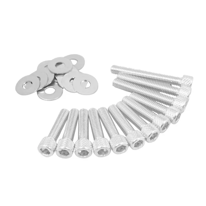Kurbelgehäuseschrauben Replay Aluminium für MBK 50 Booster und Yamaha 50 BWS chrom 6x25-40-45 (Kit von 12)