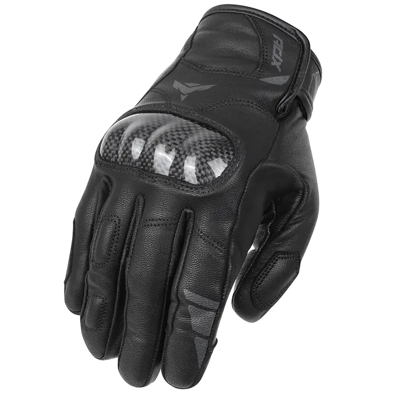 ADX Daytona All Season Handschuhe schwarz Leder mit Carbon-Schale und starrem Handflächen-Slider T12 2XL