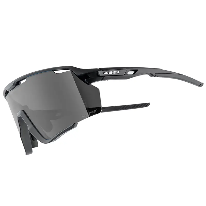 Lunettes vélo adulte Gist Nova monture noir verres fumés polycarbonate protection UV et lumière bleue ref 225388