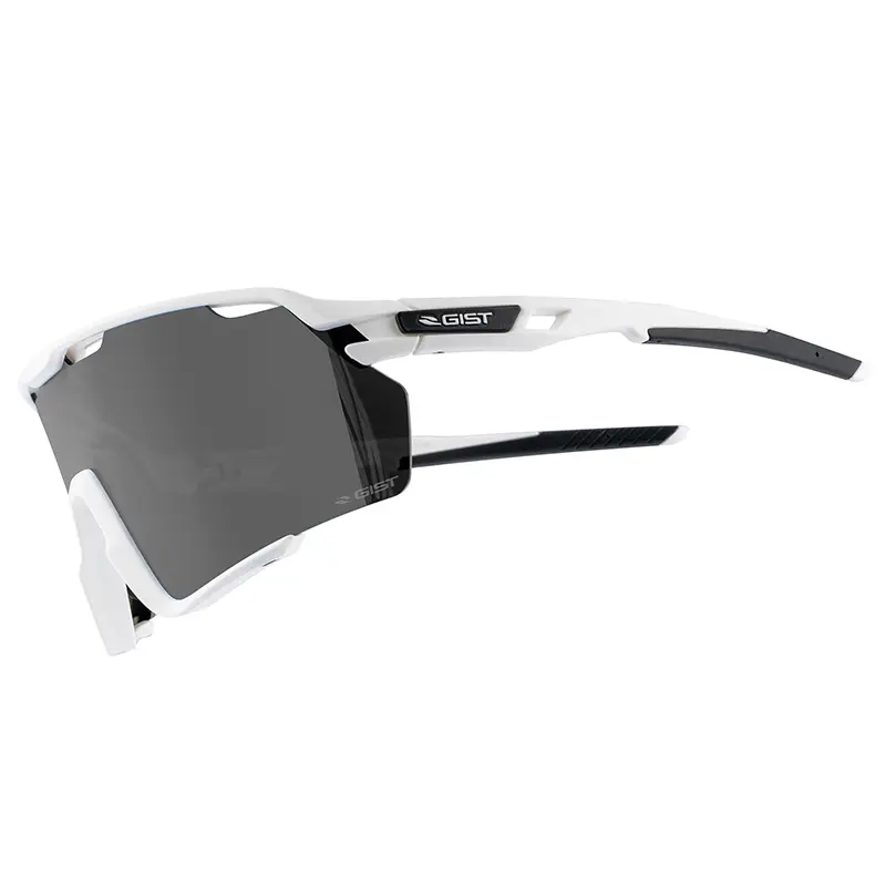 Lunettes vélo adulte GIST Nova monture blanc verres fumés polycarbonate