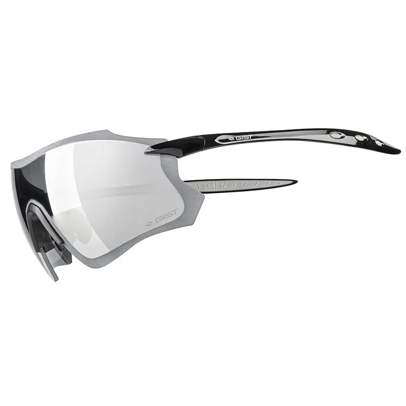 Gist Fahrradbrille Erwachsene Gestell schwarz Sonnengläser Schwarzspiegel 100% UV-Schutz
