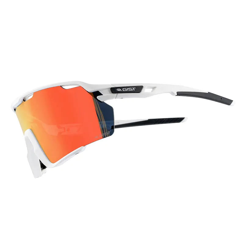Lunettes vélo adulte GIST Nova monture blanche verres rouge polycarbonate ref 225388