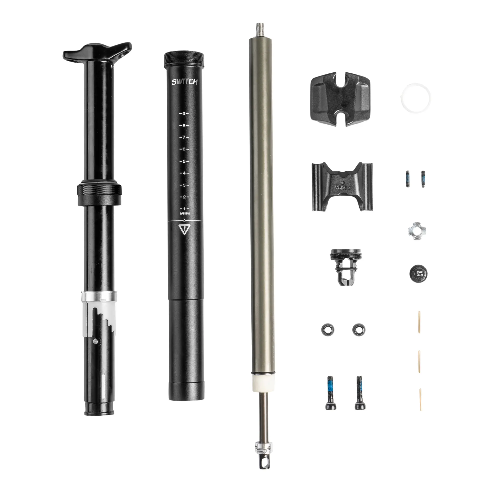 Teleskop-Sattelstütze MTB Switch SWR-150 Alu schwarz Ø 31.6 L451MM (Verstellung per Innenzug, einstellbarer Federweg 160-135MM in 5MM-Stufen) Klemmbefestigung - Luftkartusche mit Druck — Ansicht 7