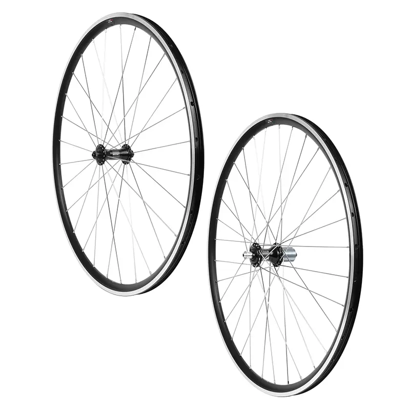 Rennrad-Laufräder Bremsklotz 700 Miche Nabe Reflex mit Lager schwarz 11-10-9V Campagnolo und Schaltauge Shimano (vorne 28 Speichen + hinten 32 Speichen)