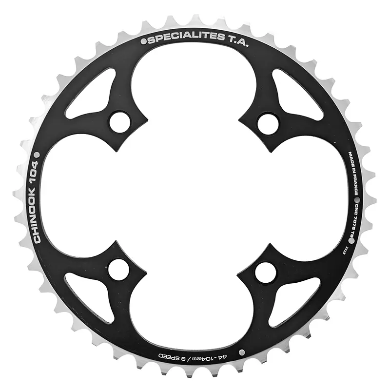 TA 4BRA VTT 체인링 d.104 치누크 트리플 44DTS 외측 블랙 알루미늄, Shimano - SRAM - Race Face - FSA 8-9단 호환.