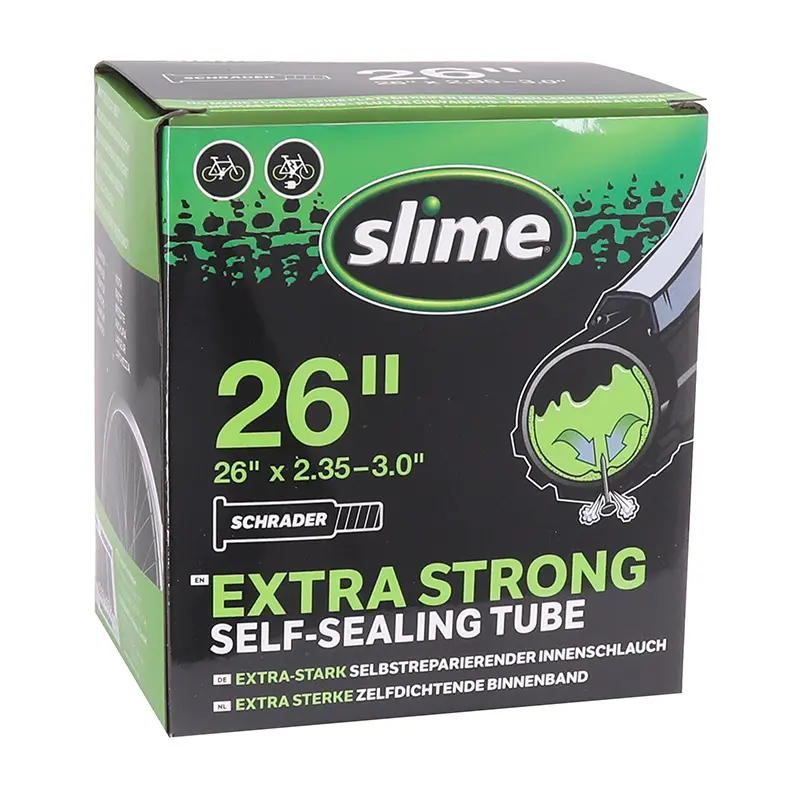 インナーチューブ 自転車用 26 x 2.35-3.0 Slime シュレーダーバルブ 着脱式バルブコア パンク防止液入り - 電動アシスト自車両対応
