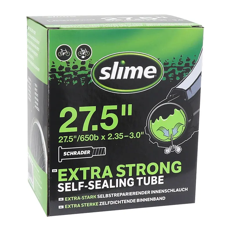 自転車用インナーチューブ 27.5 x 2.35-3.0 Slime シュレーダーバルブ 脱着式バルブコア パンク防止液入り - 電動アシスト自転車対応