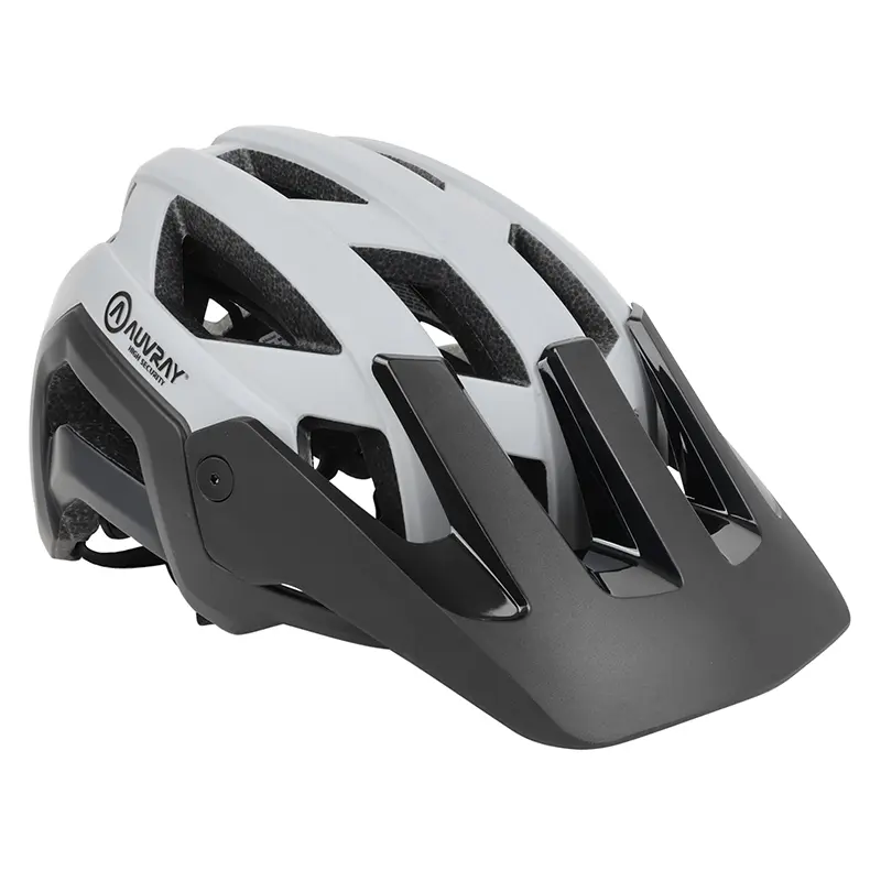 Casque vélo adulte Auvray VTT Stronger In-Mold gris clair-noir taille M (56-59 cm) réglage molette