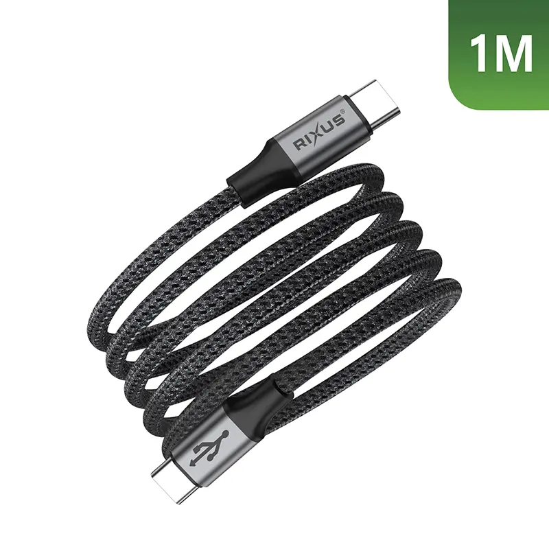 rixus مقناطیسی یو ایس بی-سی چارجنگ کیبل سیاہ 1M 60W (اکائی کے حساب سے فروخت) -RXUC66C