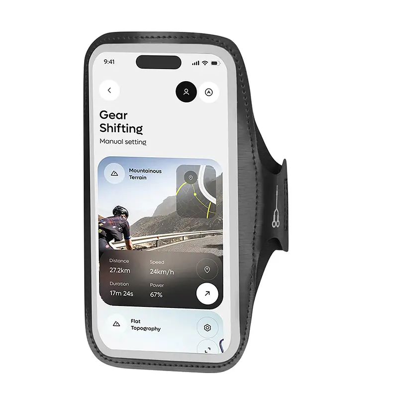 스마트폰-휴대전화용 암밴드-파우치-케이스 rixus sport XL 초강력 블랙 벨크로 고정 (단품 판매) -RXSP02