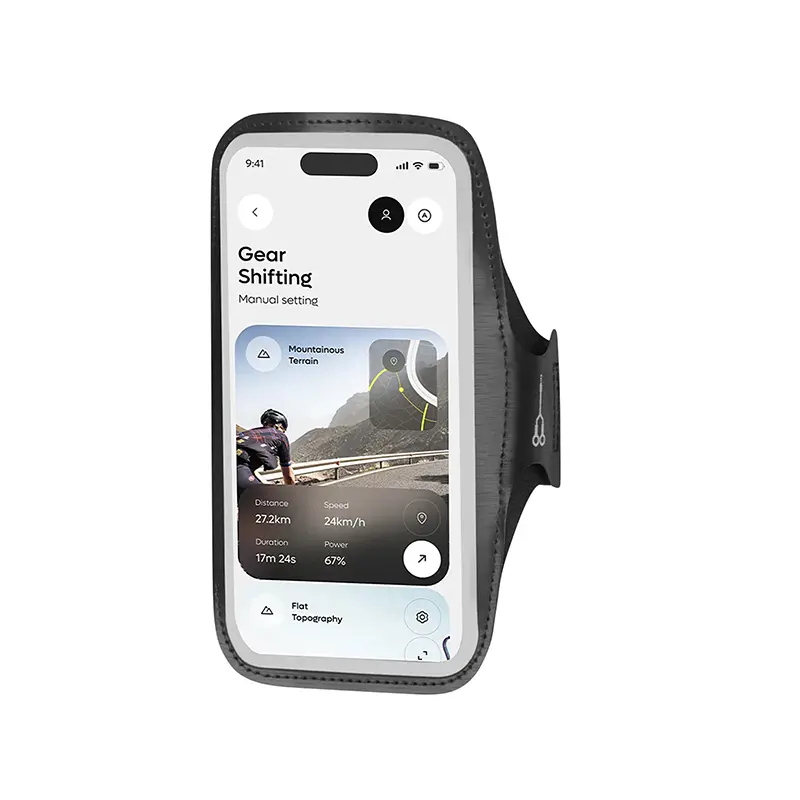 Smartphone-Hülle-Tasche-Armband RIXUS SPORT L ultra robust schwarz Klettverschluss (einzeln verkauft) -RXSB03
