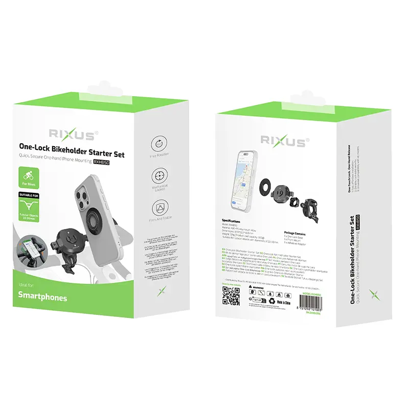 Supporto smartphone Rixus One-Lock antiurto fissaggio manubrio RXHB50 — vista 4