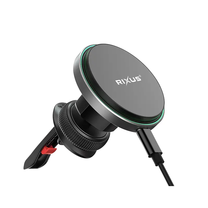 Universelle magnetische Smartphone-Halterung Rixus schwarz für Lüftungsgitter Auto mit USB-C-Kabel - RXWC12