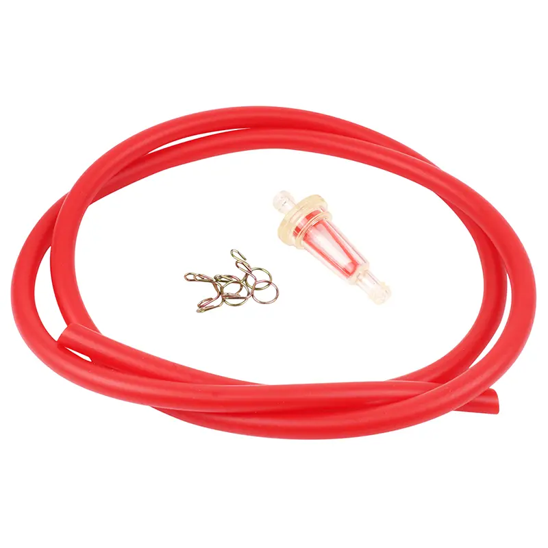 Kraftstoffschlauch-Set 5x8 rot mit Kegelfilter und 4 Schellen - Sélection P2R