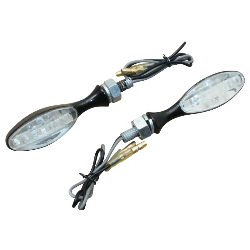 Clignotant universel Replay mini ovale 9 leds transparent-noir corps zamac (l 65MM - h 20MM - l 21MM) (homologue ce) (paire)