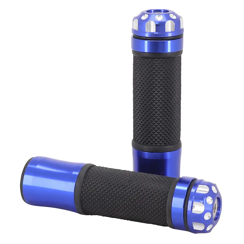 Revêtement de poignée AVOC moto on road R375 bleu closed end 130 mm (paire)