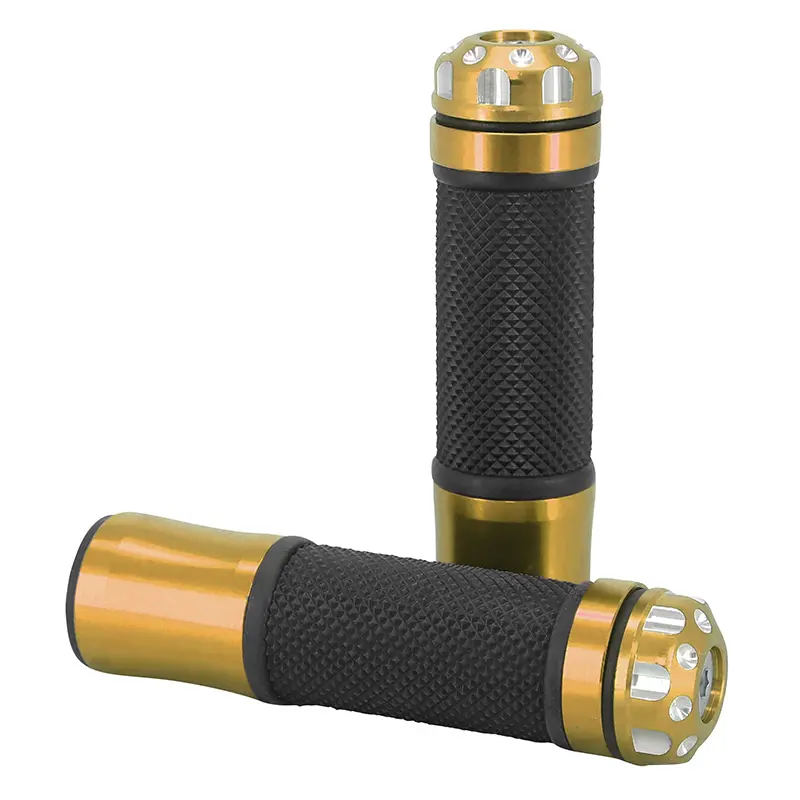 Revêtement poignée AVOC moto route R375 or embout fermé 130 mm (paire)