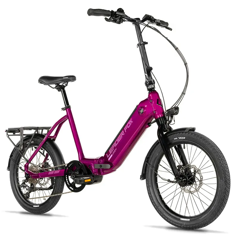 Bicicleta elétrica Leader Fox Urby 20 Violeta - Motor central Bafang M420