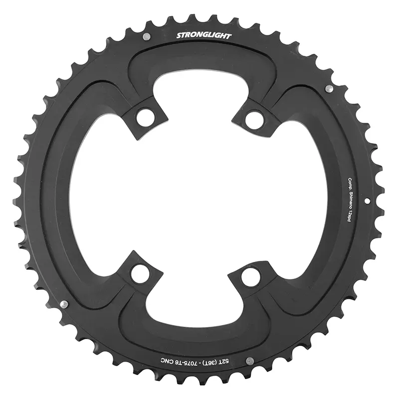 ストロングライト 4BRA D.110 ブラックアルミ 52/36T ロードチェーンリング